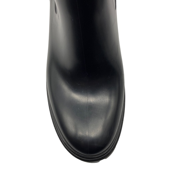 MONCLER BLACK LOGO EMBLEM RUBBER RAIN BOOTS - Picture 5 of 11